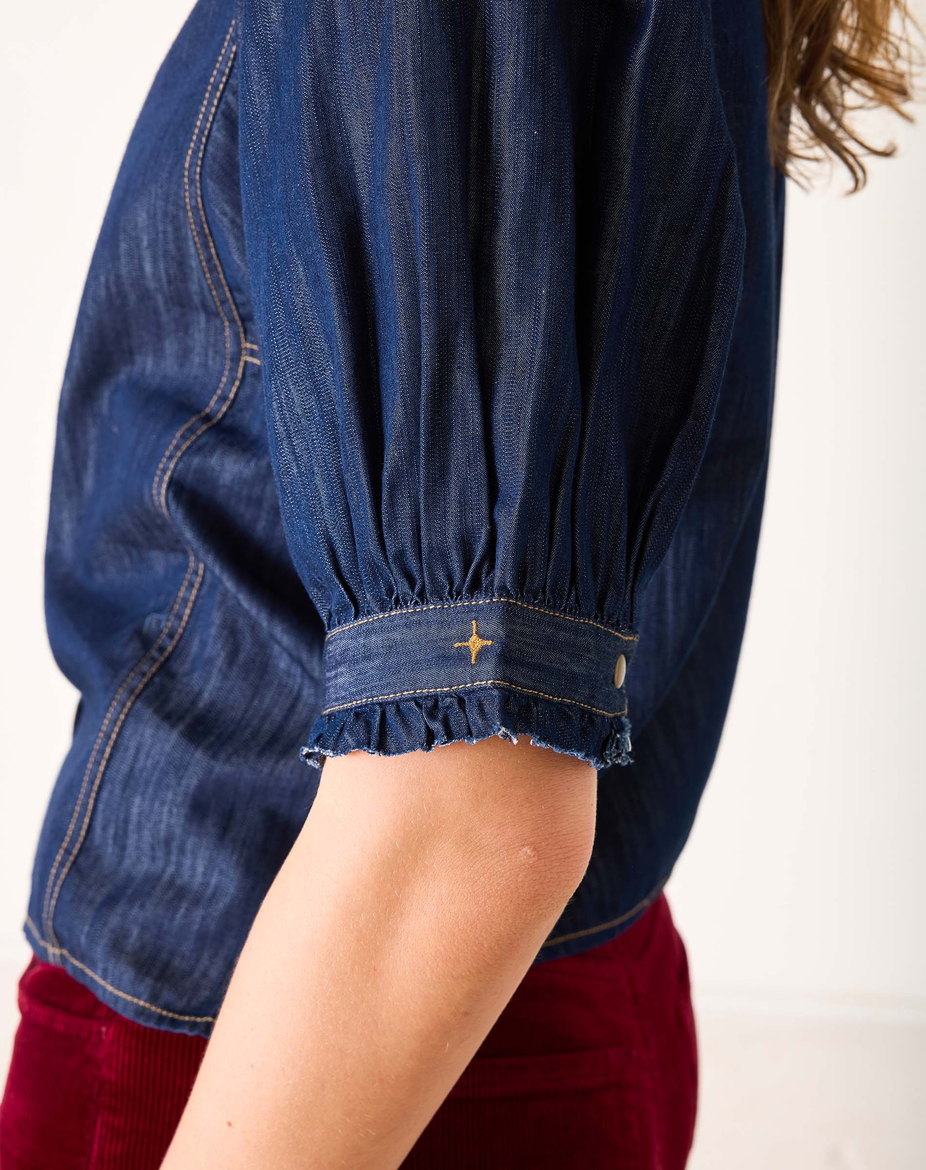 Women's Button Up Short Sleeve Fall Top