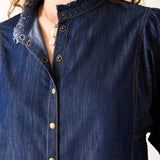 Women's Button Up Short Sleeve Fall Top