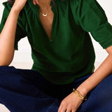 Women's Green Corduroy Short Sleeve