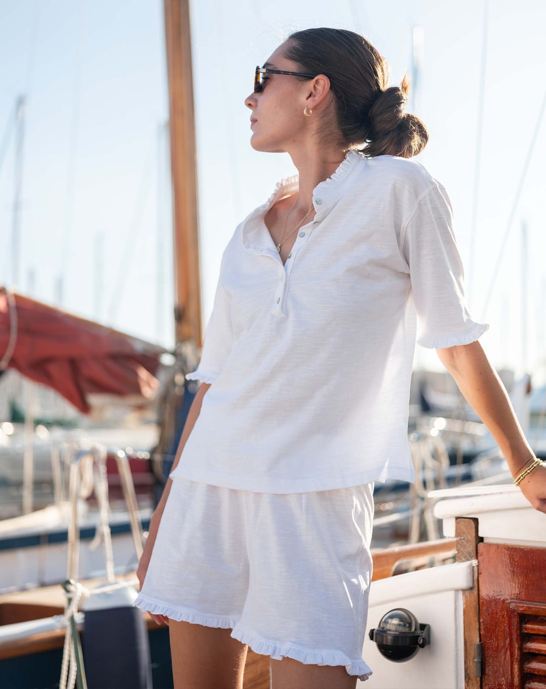 Traveler Ruffle Tee Short