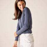Atlas blue relaxed fit cotton polo tee