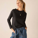 Graphite grey raglan sleeve knit tee