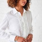 Women's Tuxedo Ruffle Button Down Shirt