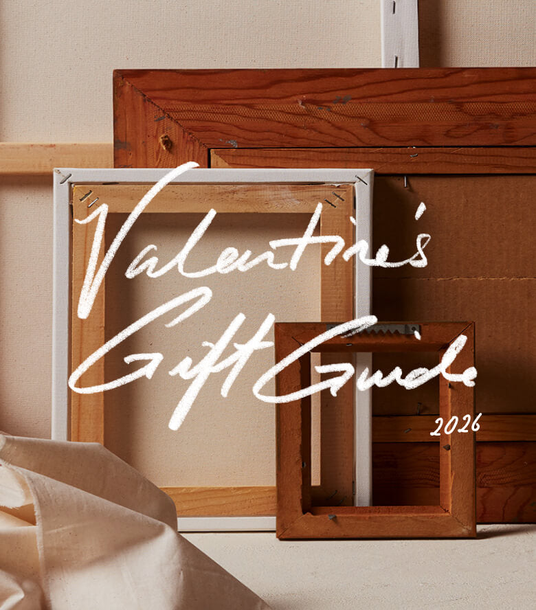 Valentine's Gift Guide - 2026 - Image of a stack of canvases and frames