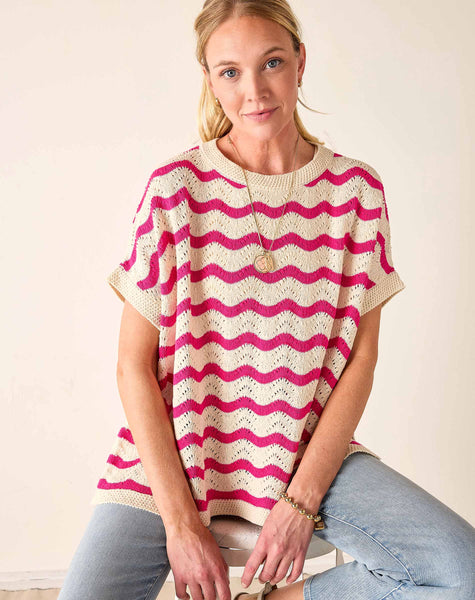 Waverly Sweater by MERSEA | Lightweight Short Sleeve Sweater