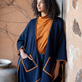 Women's Navy Fall Travel Wrap