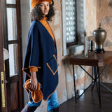 Women's Navy Fall Travel Wrap