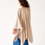 Women's Beige Tan Heathered Cashmere Lightweight Travel Wrap Rear View