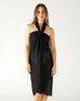 Women's Black Breathable Lightweight Fringe Hem Multi-functional Nellie Travel Wrap Dress