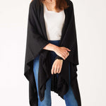 Women's Black Cashmere Lightweight Travel Wrap