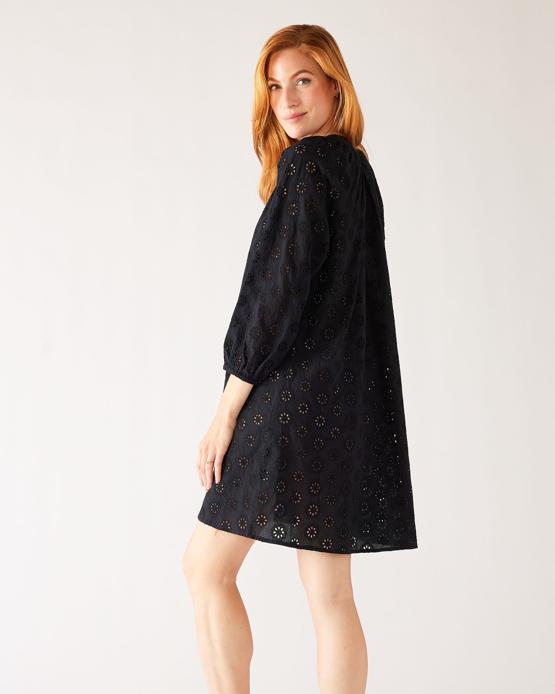 Mersea Women's Daisy Eyelet Cover Up Dress in Navy Mersea Women's Daisy Eyelet Cover Up Dress in Navy