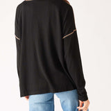 Women's Black Lightweight Sweater One Size Rear View Detail