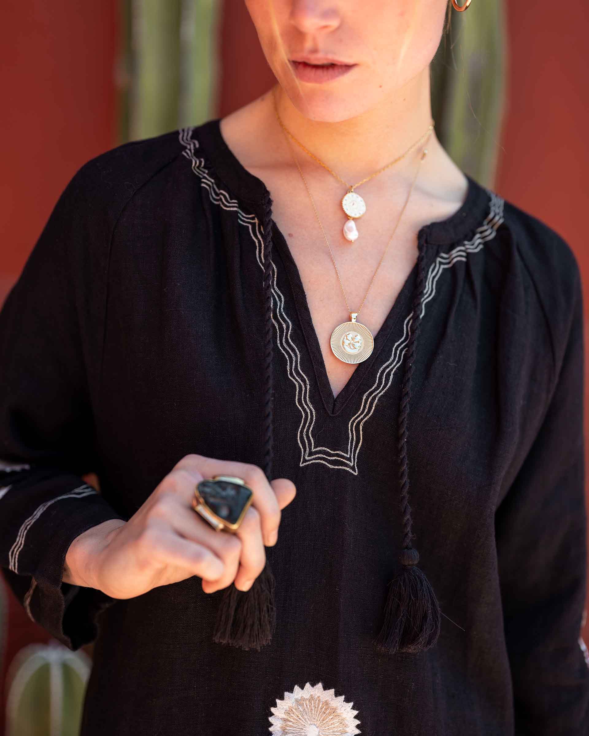 Women's Black Linen Maxi Dress