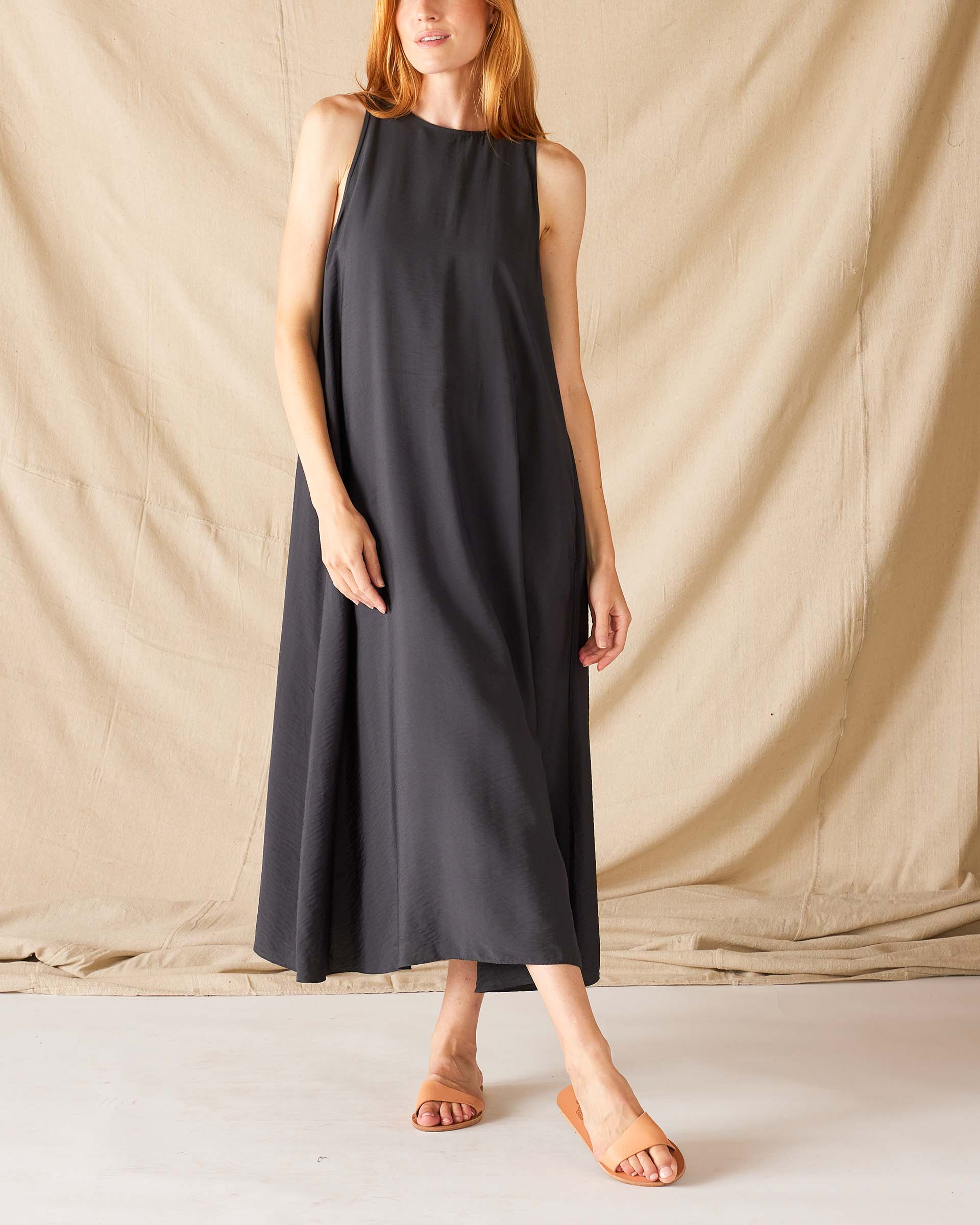 Women's Black Maxi Dress Front View