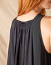 Women's Black Maxi Dress Rear View Neckline Detailing