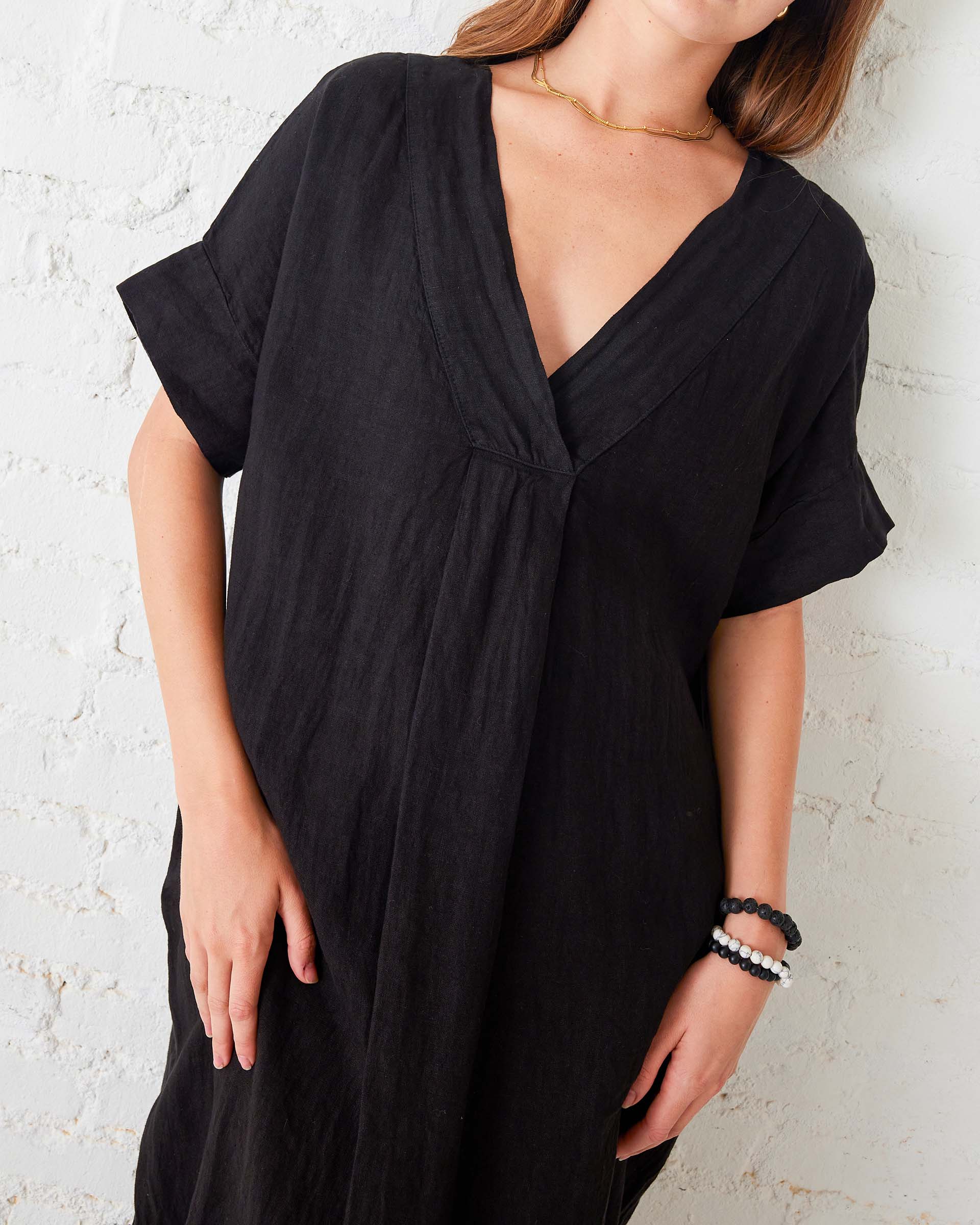 Women's Black Maxi Kaftan Coverup Dress