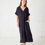 Women's Black Maxi Kaftan Coverup Dress