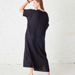 Women's Black Maxi Kaftan Coverup Dress