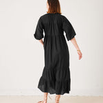 Women's Black Tiered Maxi Resort Dress