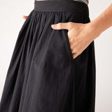 Women's Black Maxi Skirt Side Pocket Detail