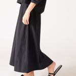 Women's Black Maxi Skirt Side View