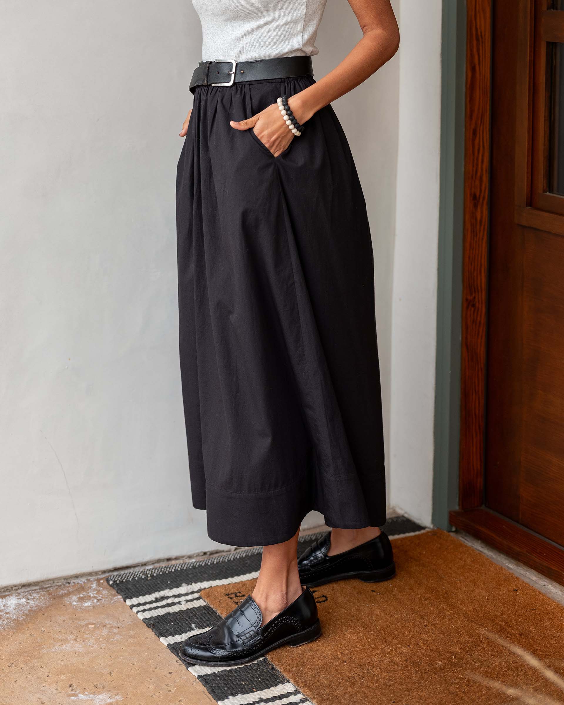 Women's Black Maxi Skirt Vacation