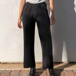 Women's Black Pleated Knit Pant Fall Style