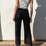 Women's Black Pleated Knit Pant Fall Style