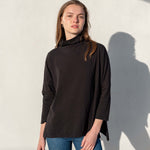 Women's Black Turtleneck Tee One Size