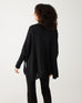 Women's One Size Vneck Knit Sweater in Black Back View