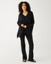 Women's One Size Vneck Knit Sweater in Black Chest View
