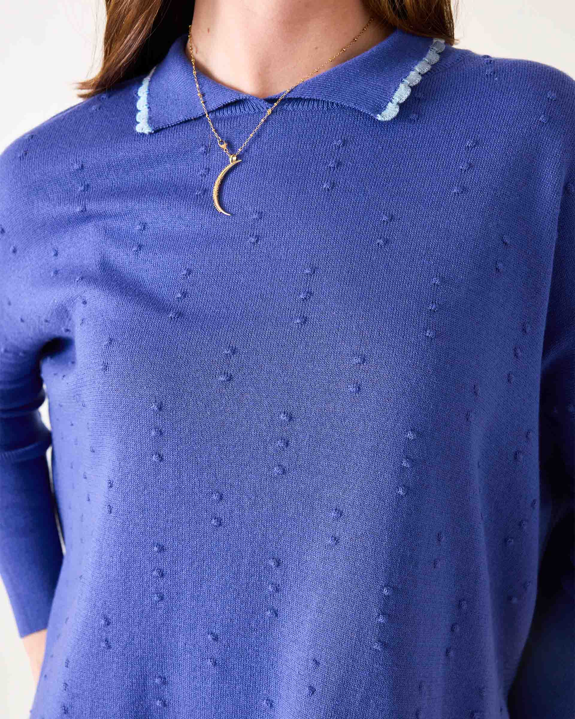 Women's Cotton Polo Oversized Sweater