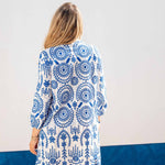 Women's Blue Embroidered Mini Coverup Dress