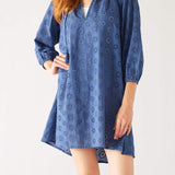 Women's Lightweight Blue Eyelet Coverup Dress Front View