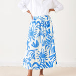 Women's Blue Floral Maxi Skirt