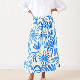 Women's Blue Floral Maxi Skirt