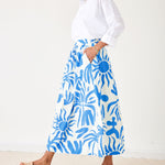 Women's Blue Floral Maxi Skirt