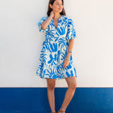 Women's Blue Floral Mini Dress