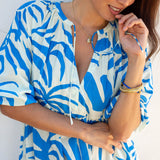 Women's Blue Floral Mini Dress