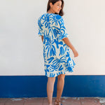 Women's Blue Floral Mini Dress