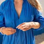 Women's Blue Tiered Maxi Resort Dress