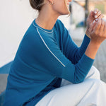 Women's Blue Oversized Crewneck Sweater