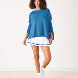 Women's Blue Oversized Crewneck Sweater