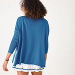 Women's Blue Oversized Crewneck Sweater