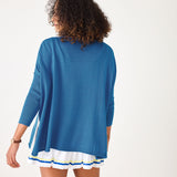 Women's Blue Oversized Crewneck Sweater
