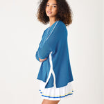 Women's Blue Oversized Crewneck Sweater