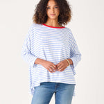 Women's Light Blue Striped One Sized Tee