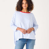 Women's Light Blue Striped One Sized Tee