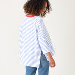 Women's Light Blue Striped One Sized Tee