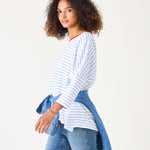 Women's Light Blue Striped One Sized Tee